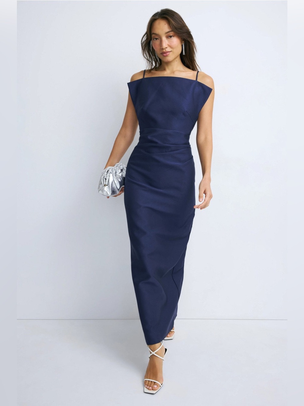 Shona Joy Navy Off-Shoulder Maxi Dress